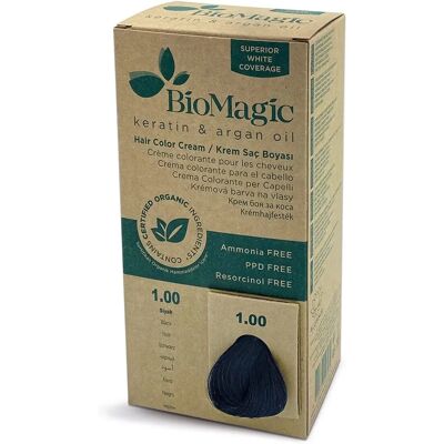 BIOMAGIC Schwarze Haarfarbe - Haarfarbe, 250 g, Einfach anzuwenden BIOMAGIC Schwarze Haarfarbe - Haarfarbe, 250 g, Einfach anzuwenden