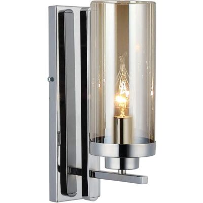Homemania Lámpara de Pared Elenora - Metal, Vidrio, 10x18x32cm - E14, 40W - Lámpara de Pared Homemania Lámpara de Pared Elenora - Metal, Vidrio, 10x18x32cm - E14, 40W - Lámpara de Pared