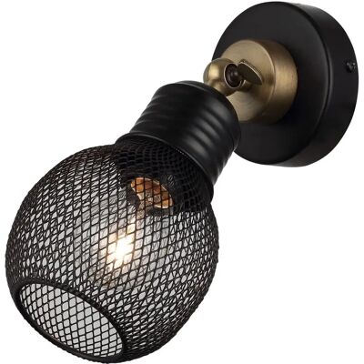 Homemania Lampe Murale Or/Noir - Style Industriel Homemania Lampe Murale Or/Noir - Style Industriel
