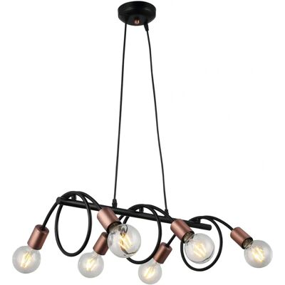 Lampada a Sospensione HOMEMANIA Cobre Nero - Plafoniera - 61x37x80cm Lampada a Sospensione HOMEMANIA Cobre Nero - Plafoniera - 61x37x80cm