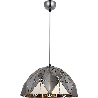 Lámpara Colgante Lema HOMEMANIA - Diseño Moderno Cromo - 34x34x96cm Lámpara Colgante Lema HOMEMANIA - Diseño Moderno Cromo - 34x34x96cm