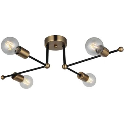 Lampada a Soffitto Homemania Rena Oro/Nero - Luce da Soffitto Lampada a Soffitto Homemania Rena Oro/Nero - Luce da Soffitto