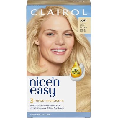 Clairol Nice n Easy Ultra Light Beach Blonde SB1 - Hair Dye Clairol Nice n Easy Ultra Light Beach Blonde SB1 - Hair Dye