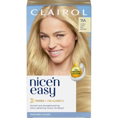 Clairol Nice'n Easy Ultra Light Ash Blonde Hair Color - Permanent Clairol Nice'n Easy Ultra Light Ash Blonde Hair Color - Permanent