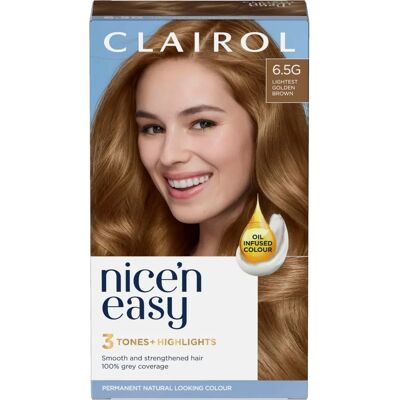 Clairol Nice'n Easy 6.5 Lightest Golden Brown Hair Dye - Hair Dye Clairol Nice'n Easy 6.5 Lightest Golden Brown Hair Dye - Hair Dye