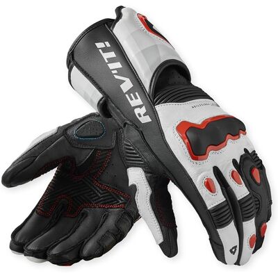 Guanti Moto Revit Quantum 3 - Bianco / Neon Rosso - Giornata in circuito Guanti Moto Revit Quantum 3 - Bianco / Neon Rosso - Giornata in circuito