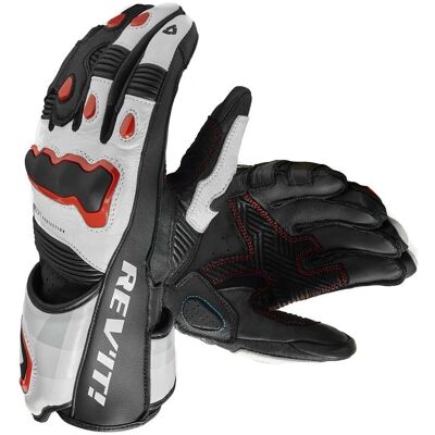 Guantes de Motocicleta Rev'it Quantum 3 - Blanco / Rojo neón - Nivel CE 1 KP Guantes de Motocicleta Rev'it Quantum 3 - Blanco / Rojo neón - Nivel CE 1 KP