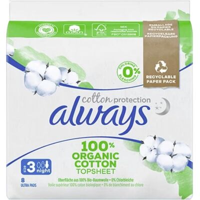 Always Ultra Protection Coton Nuit - Serviette Hygiénique - Publicité Always Ultra Protection Coton Nuit - Serviette Hygiénique - Publicité