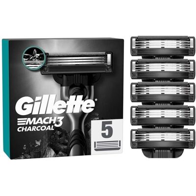 Gillette Mach3 Charcoal Replacement Blades - 5 pcs Gillette Mach3 Charcoal Replacement Blades - 5 pcs