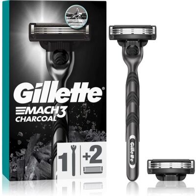 Gillette Mach3 Charcoal Razor - 2 Replacement Heads Gillette Mach3 Charcoal Razor - 2 Replacement Heads