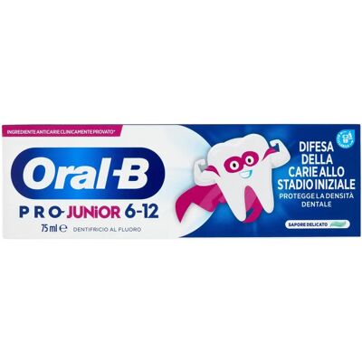 Dentifricio Oral-B Pro Junior per bambini 6-12 anni - Protezione dello smalto Dentifricio Oral-B Pro Junior per bambini 6-12 anni - Protezione dello smalto