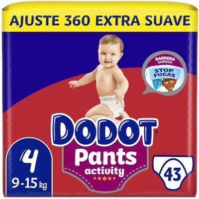 Pañales Dodot Pants T4 - Súper Suaves, Transpirables, 12h Seco Pañales Dodot Pants T4 - Súper Suaves, Transpirables, 12h Seco