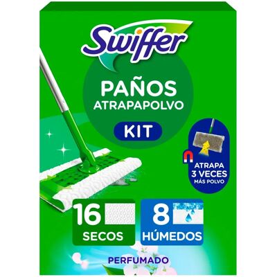 Swiffer - Kit de démarrage - 16 lingettes - Publicité Swiffer - Kit de démarrage - 16 lingettes - Publicité