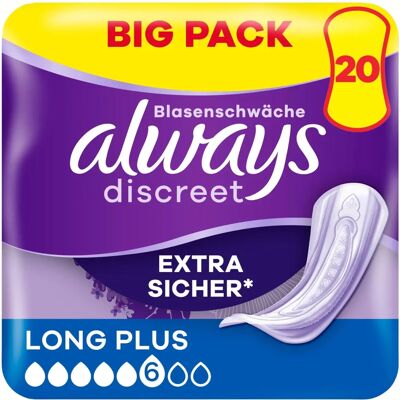 Always discreet Serviette pour fuites urinaires Plus Long - Lot de 2 Bleu Always discreet Serviette pour fuites urinaires Plus Long - Lot de 2 Bleu