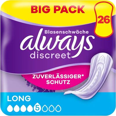 Always Discreet Minifaldas para incontinencia - Paquete largo de 26 Always Discreet Minifaldas para incontinencia - Paquete largo de 26
