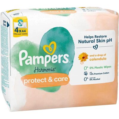 Pampers Harmonie Protect&Care Lingettes humides - Lingettes pour bébés Pampers Harmonie Protect&Care Lingettes humides - Lingettes pour bébés