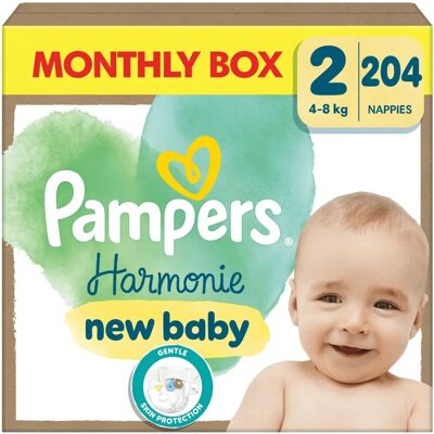 Pampers Baby Größe 2 - 204 Stück - Sanfte Haut & 12h Trockenheit Pampers Baby Größe 2 - 204 Stück - Sanfte Haut & 12h Trockenheit