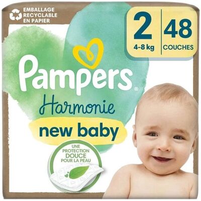 Pampers Harmonie T2 Couches hypoallergéniques en coton - Couches - Publicité Pampers Harmonie T2 Couches hypoallergéniques en coton - Couches - Publicité