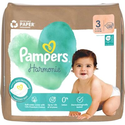 Pampers Harmonie Μέγεθος 3 Μονωμένα Βρεφικά Πανιά - Πάνες για Μωρά Pampers Harmonie Μέγεθος 3 Μονωμένα Βρεφικά Πανιά - Πάνες για Μωρά