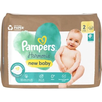 Pampers Harmonie Grösse 2 Wegwerfwindeln - 4-8 kg - 32 Stück Pampers Harmonie Grösse 2 Wegwerfwindeln - 4-8 kg - 32 Stück