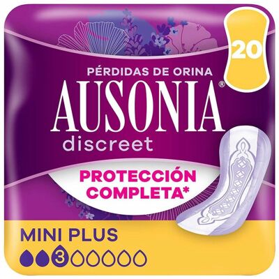 Ausonia Mini Plus Serviettes Discrètes pour Incontinence - Femmes - Publicité Ausonia Mini Plus Serviettes Discrètes pour Incontinence - Femmes - Publicité