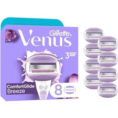 Cuchillas de afeitar Gillette Venus ComfortGlide Breeze - Morado/Blanco - 8 piezas Cuchillas de afeitar Gillette Venus ComfortGlide Breeze - Morado/Blanco - 8 piezas