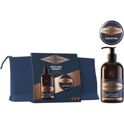 Gillette King C. Beard Care Kit - Complete Routine, Beard & Face Wash, Balm, Travel Bag Gillette King C. Beard Care Kit - Complete Routine, Beard & Face Wash, Balm, Travel Bag
