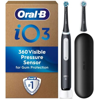 Oral-B iO3 Electric Toothbrush - Pressure Sensor, 2 Heads, for Adults Oral-B iO3 Electric Toothbrush - Pressure Sensor, 2 Heads, for Adults