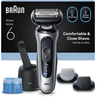 Tondeuse électrique Braun Series 6, Sèche & Humide, Modèle 62-S7650CC, Argent Tondeuse électrique Braun Series 6, Sèche & Humide, Modèle 62-S7650CC, Argent