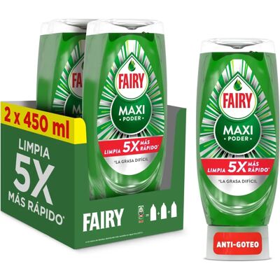 Fairy Maxi Power Set de Lave-Vaisselle Concentré - 2x450ml - Publicité Fairy Maxi Power Set de Lave-Vaisselle Concentré - 2x450ml - Publicité