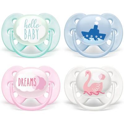 Sucette Philips AVENT - Silicone Orthodontique - Multicolore Sucette Philips AVENT - Silicone Orthodontique - Multicolore