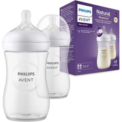 Philips Avent Natural Response Baby Bottle 2x260ml - Baby Bottle Philips Avent Natural Response Baby Bottle 2x260ml - Baby Bottle