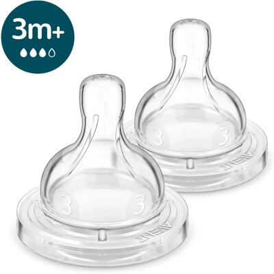Tetină anti-colici Philips Avent SCY763/02 - Silicon, Debit Mediu Tetină anti-colici Philips Avent SCY763/02 - Silicon, Debit Mediu