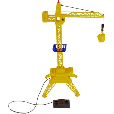 Basic Gelber Ferngesteuerter Kran mit beweglicher Trolley - Baumaschine Basic Gelber Ferngesteuerter Kran mit beweglicher Trolley - Baumaschine