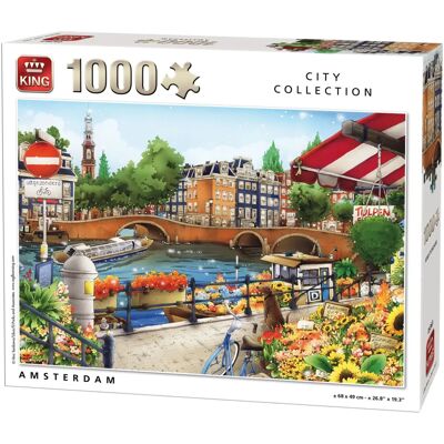 KING - Amsterdam - 1000 pieces - 68x49 cm - Puzzle - Publicité KING - Amsterdam - 1000 pieces - 68x49 cm - Puzzle - Publicité