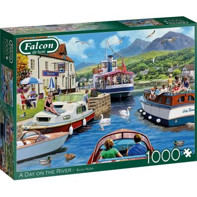 Falcon de luxe Une journée sur la rivière 1000 pièces Puzzle - Publicité Falcon de luxe Une journée sur la rivière 1000 pièces Puzzle - Publicité