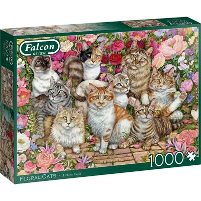 Falcon de luxe Floral Cats 1000 pièces Puzzle - Publicité Falcon de luxe Floral Cats 1000 pièces Puzzle - Publicité