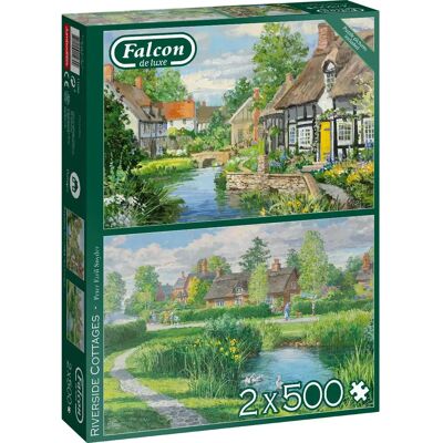 Falcon de luxe Riverside Cottages 2x500 st. Pussel - Landskap Falcon de luxe Riverside Cottages 2x500 st. Pussel - Landskap