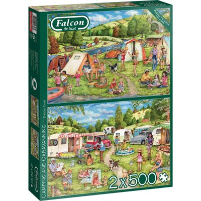 Falcon de luxe Camping and Caravanning 2x500 pcs Puzzle Falcon de luxe Camping and Caravanning 2x500 pcs Puzzle