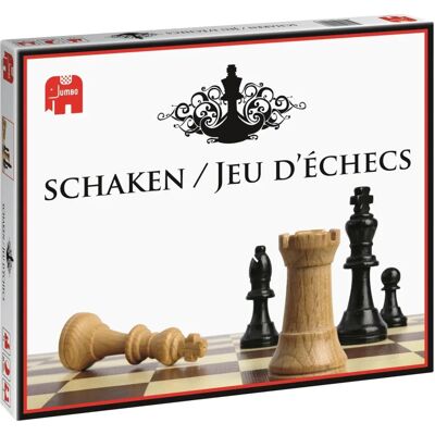 Jeu d’échecs Jumbo - Plateau en bois pour 2 joueurs - Publicité Jeu d’échecs Jumbo - Plateau en bois pour 2 joueurs - Publicité