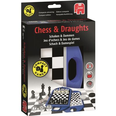 Jumbo Reise Schach & Damespiel - Klassisches Strategiespiel Jumbo Reise Schach & Damespiel - Klassisches Strategiespiel