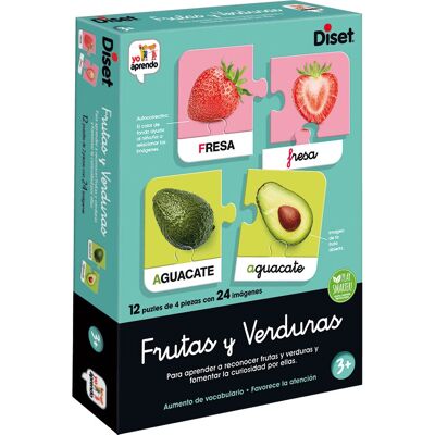 Diset Puzzle Fruits & Légumes - Jeu Éducatif +3 ans - Publicité Diset Puzzle Fruits & Légumes - Jeu Éducatif +3 ans - Publicité