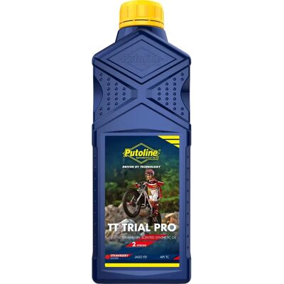 Huile synthétique Putoline Bleu 2T Trial Pro - Moto de trial - Publicité Huile synthétique Putoline Bleu 2T Trial Pro - Moto de trial - Publicité