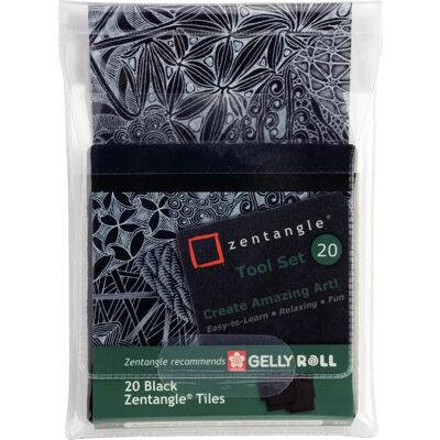 Sakura Modell: Zentangle Zeichenpapier - Schwarz - 20 Blätter Sakura Modell: Zentangle Zeichenpapier - Schwarz - 20 Blätter