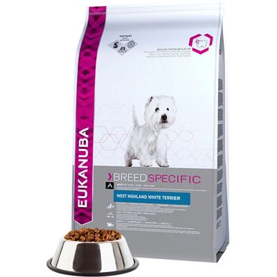 Eukanuba West Highland White Terrier Volwassen Kip Kalkoen - Hondenvoeding Eukanuba West Highland White Terrier Volwassen Kip Kalkoen - Hondenvoeding