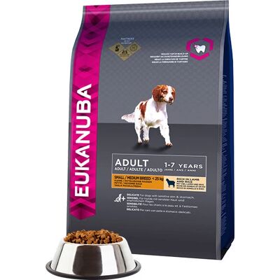 Eukanuba Adulte Petite / Moyenne Race Agneau & Riz Croquettes pour Chiens - 2,5kg - Publicité Eukanuba Adulte Petite / Moyenne Race Agneau & Riz Croquettes pour Chiens - 2,5kg - Publicité
