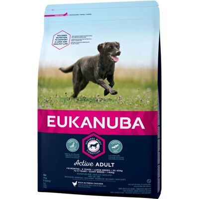 Eukanuba Adulte Actif Grande Race Poulet - 3kg - Publicité Eukanuba Adulte Actif Grande Race Poulet - 3kg - Publicité