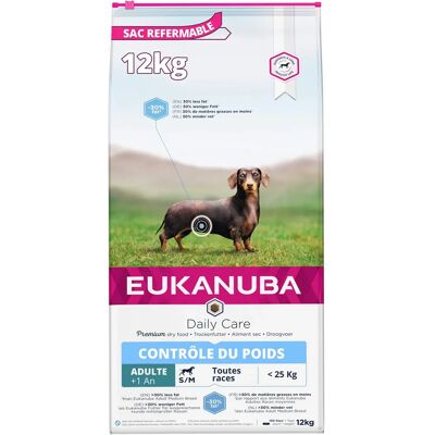 Eukanuba Chien Adulte Contrôle du Poids S/M <25kg Sec - 12kg - Publicité Eukanuba Chien Adulte Contrôle du Poids S/M <25kg Sec - 12kg - Publicité