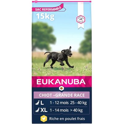 Eukanuba Puppy Large Breed poulet nourriture sèche pour chiens - 15kg - Publicité Eukanuba Puppy Large Breed poulet nourriture sèche pour chiens - 15kg - Publicité