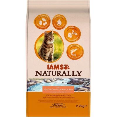 Sucha Karma dla Kotów z Łososiem Naturalnym IAMS - 2,7kg Sucha Karma dla Kotów z Łososiem Naturalnym IAMS - 2,7kg